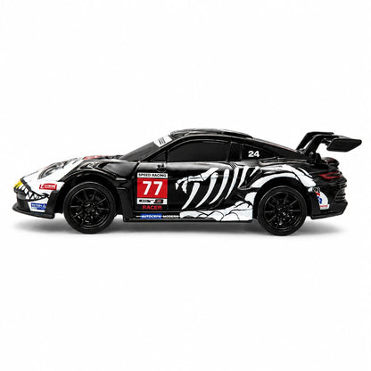D43-01Q16 Porsche 911 Black Dinosaur Edition 1:43 4WD RC Drift Car With Gyro & LED Lights