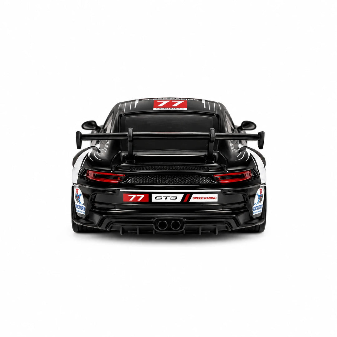 D43-01Q16 Porsche 911 Black Dinosaur Edition 1:43 4WD RC Drift Car With Gyro & LED Lights